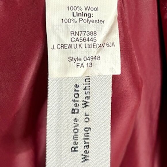 J. Crew Lined Sleeveless Wool Suiting Dress - Maroon - 12 - Picture 9 of 10